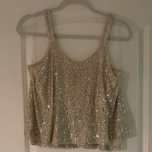 Sparkling Sequin Beige Camisole